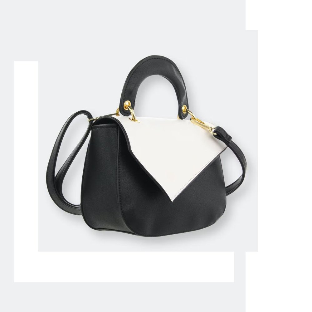 OLIVIA MILLER Women's Adelaide Satchel Top Handled Handbag In Black White